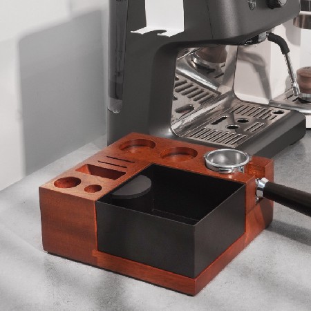 咖啡机手柄支架 意式填压器粉垫布粉器底座 实木咖啡压粉座器具
